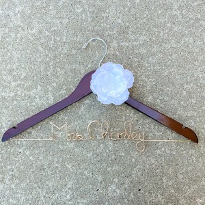 Custom Bride Hanger, Wedding Dress Hanger, Bridal Shower Gift, Bridal Hanger, Personalized Hanger, Bridesmaid Hangers, Bridesmaid Gifts image 2