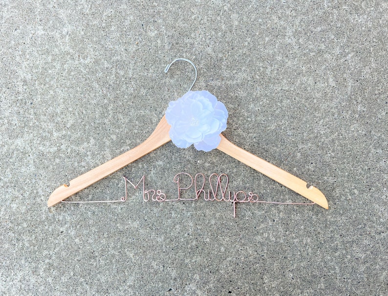 Wedding Dress Hanger, Bride Hanger, Bridal Hanger, Bridesmaid Gifts, Custom Hanger, Name Hanger, Bridal Shower Gift, Engagement, Photo Prop image 1