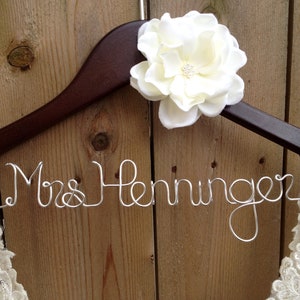 Wedding Dress Hanger, Bride Hanger, Bridal Hanger, Bridesmaid Gifts, Custom Hanger, Name Hanger, Bridal Shower Gift, Engagement, Photo Prop image 3