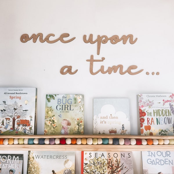 Once Upon A Time Wooden Cutout, Wall Sign, Nursery Sign, Book Shelf Sign, Kid's Room Decor, Nursery Wall Decor, Wall Letters, Custom Wood