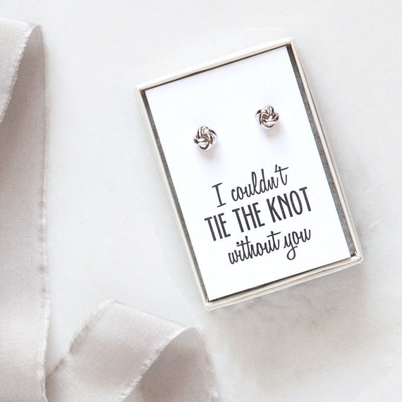 Tie the knot earrings hotsell for bridesmaids