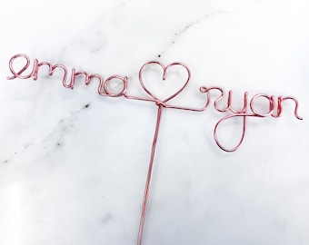 Wire Cake Topper - Wedding Cake Topper, Wire Names, Modern Wire Bridal Cake Topper, Personalized Name Cake Topper,Unique Wedding, We Do