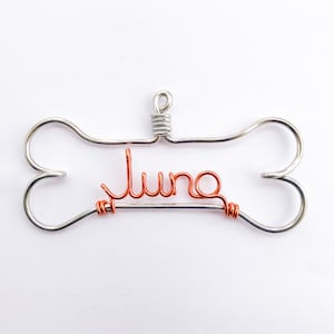 Personalized Dog Ornament Dog Lover Gifts, Gifts for Pets, Handcrafted Wire Bone with Pet's Name, Unique Modern Dog Christmas Holiday Gift image 8