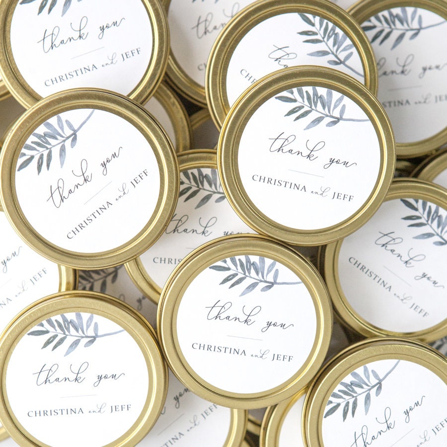 Wedding Favor Candles Custom Personalized Candle Tins Bridal Etsy