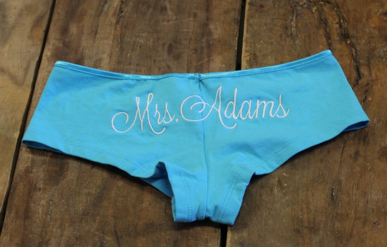 Bridal Shower Gift Honeymoon Underwear Personalized Bridal Undies Bachelorette Gift Bride Lingerie Bride Mrs Panties Wedding Lingerie