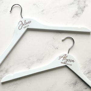 Custom Wedding Dress Hanger, Calligraphy Hanger, Bride Hanger, Bridal Hanger, Personalized Engraved Hanger, Bridesmaid Gifts Hangers image 6