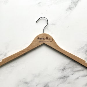 Custom Wedding Dress Hanger, Calligraphy Hanger, Bride Hanger, Bridal Hanger, Personalized Engraved Hanger, Bridesmaid Gifts Hangers image 5