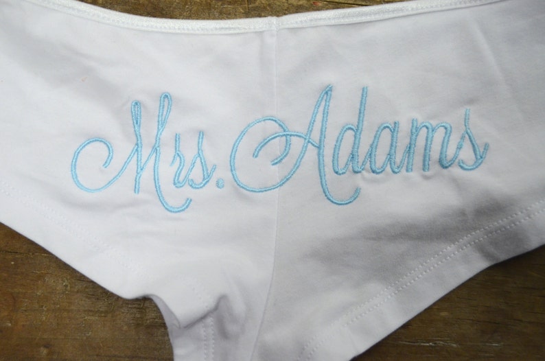 Bridal Shower Gift Honeymoon Underwear Personalized Bridal Undies Bachelorette Gift Bride Lingerie Bride Mrs Panties Wedding Lingerie