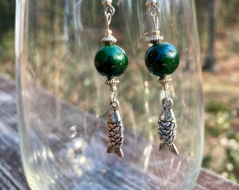 Green Fish earrings