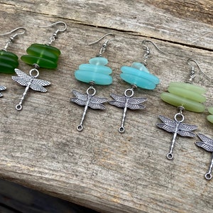 Seaglass Dragonfly earrings