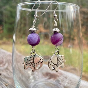 Purple Elephant earrings