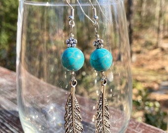 Blue Feather earrings