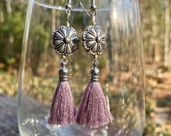 Mauve Tassel earrings