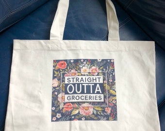 Straight Outta Groceries Canvas Tote Bag