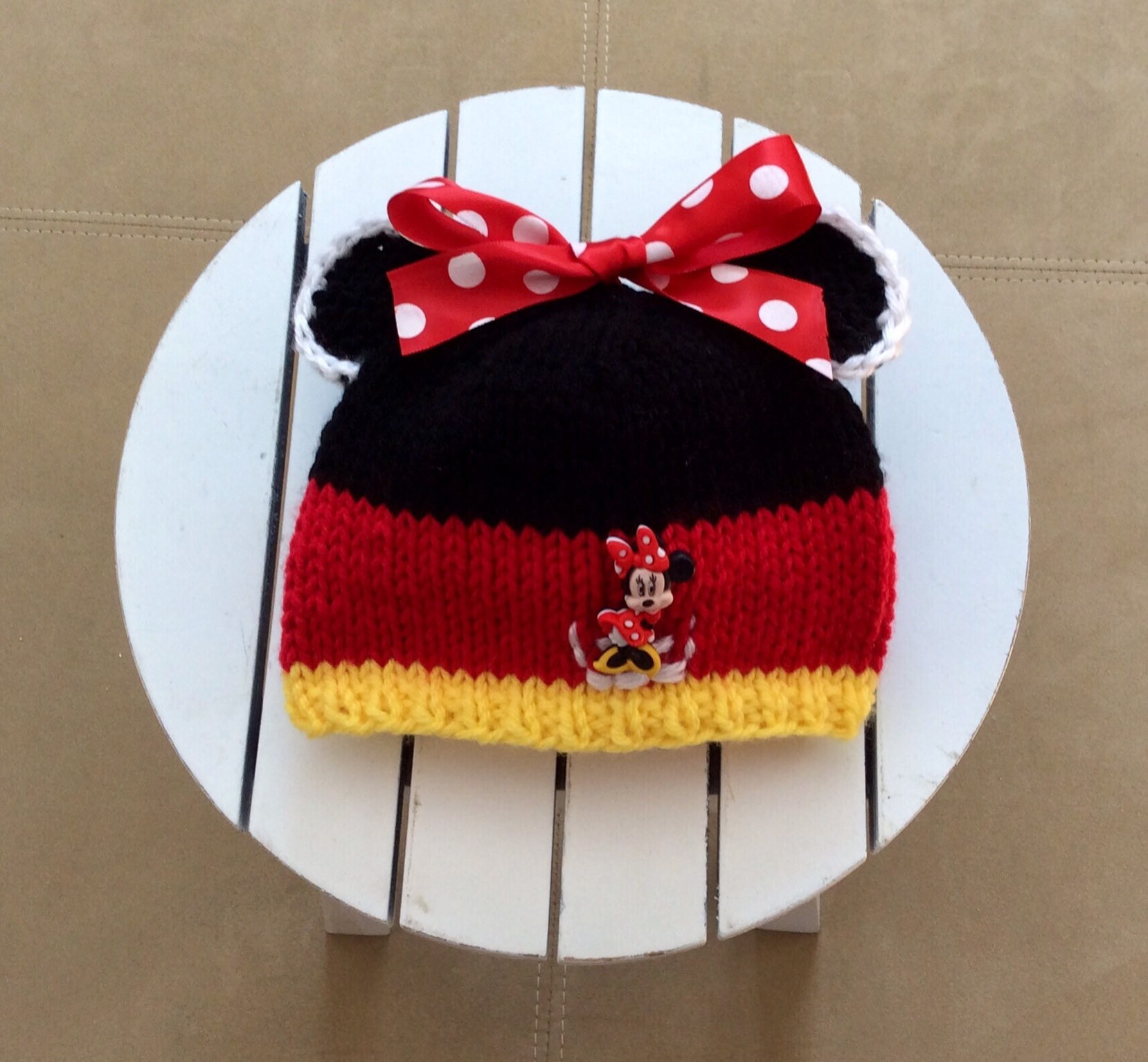 New Baby Minnie Mouse Hat with Minnie Mouse Button Ears & Etsy