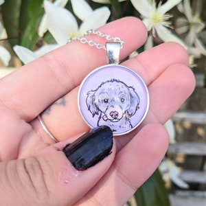 Custom Pet Portrait Necklace Cat Dog Caricature Pendant Cameo Jewellery Custom Necklace Cat Necklace Dog Necklace image 5