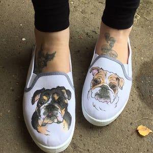 Pet Portrait Custom Sneakers Bespoke Design OOAK Trainers Cats Dogs Caricature Pets animals shoeart image 5