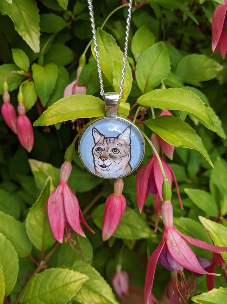 Custom Pet Portrait Necklace Cat Dog Caricature Pendant Cameo Jewellery Custom Necklace Cat Necklace Dog Necklace image 8