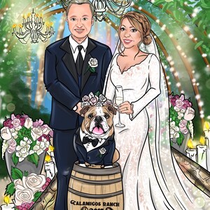 Digital Wedding Day Portrait - Anniversary - Couples portrait - Caricature - Bespoke portrait - Couples illustration - Wedding Gift - Love
