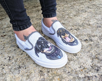 Pet Portrait Custom Sneakers - Bespoke - Design - OOAK - Trainers - Cats - Dogs - Caricature - Pets - animals - shoeart