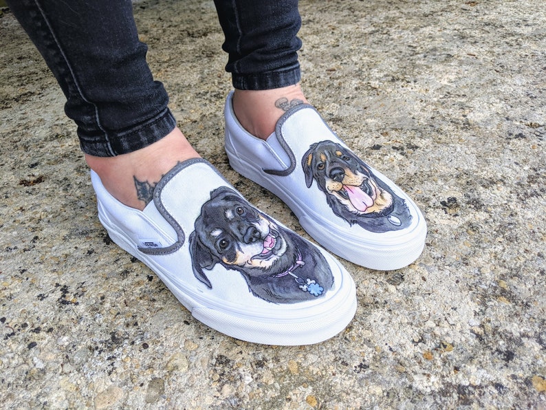 Pet Portrait Custom Sneakers Bespoke Design OOAK Trainers Cats Dogs Caricature Pets animals shoeart image 1