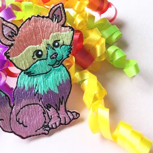 Rainbow Cat Patch Patches Rainbow Accessories Iron on patch Rainbow Cat Cat Accessories Cute Cat Patch Embroidered image 5