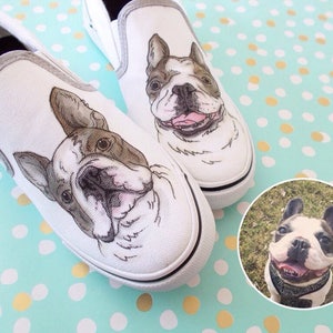 Pet Portrait Custom Sneakers Bespoke Design OOAK Trainers Cats Dogs Caricature Pets animals shoeart image 3