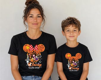 Disney Halloween Vacation 2026 PNG, Mickey Minnie Spooky Trip PNG, Disney Castle Halloween Shirt, Family Vacation