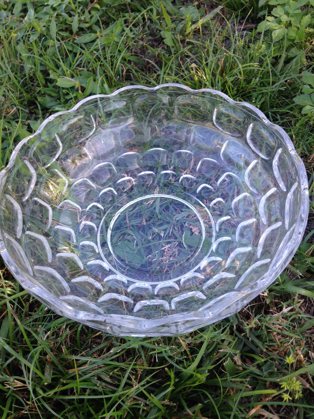 Vintage Bubble Glass Bowl Large Etsy