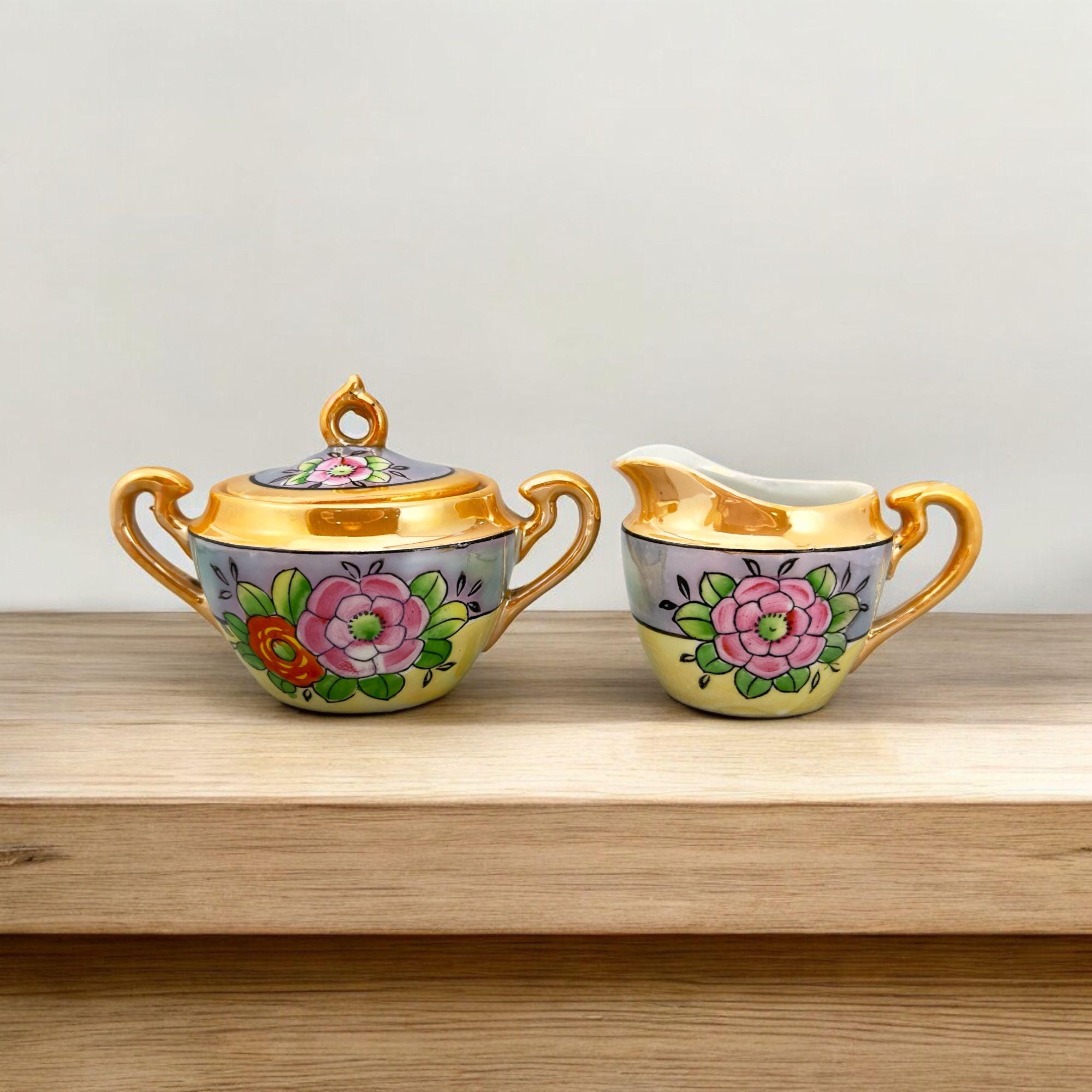Lusterware Sugar Bowl Creamer Japan - Etsy