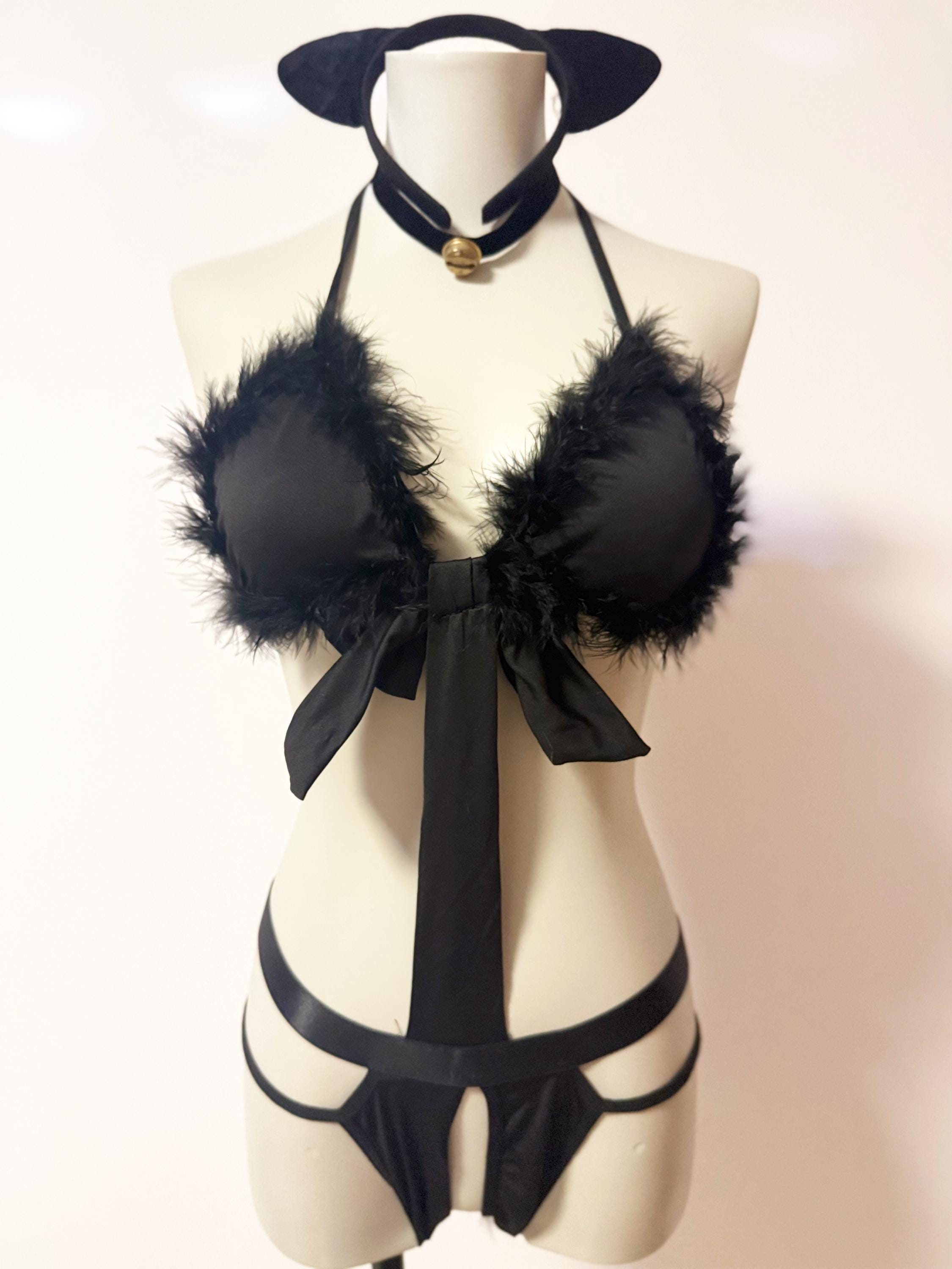 cat paw bunny ears halter lingerie dress RS-week3322