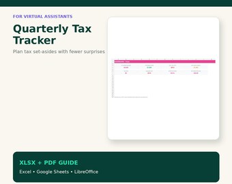 Registro trimestral de impuestos para asistentes virtuales: Hoja de cálculo de ingresos y deducciones