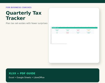 Plan de seguimiento fiscal trimestral para asesores empresariales: Hoja de cálculo de ingresos y deducciones