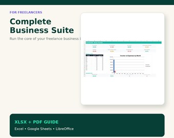 Suite de Negocios para Freelancers: Finanzas, CRM, Proyectos y Hoja de cálculo de precios