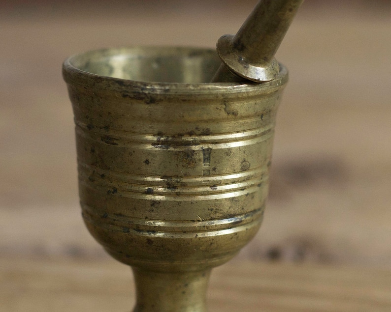 Vintage Small Brass Pharmacy Mortar and Pestle Cast Brass Etsy
