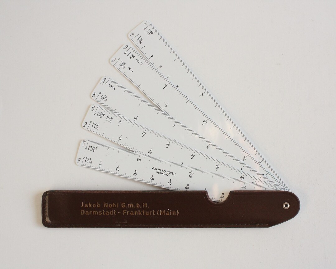 Aristo 1323 Scale Ruler, Vintage Germany 1970-80s, Foldable Fan Shaped ...