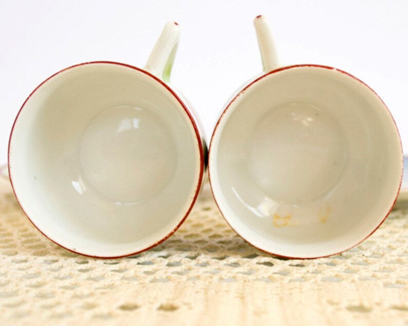 Vintage Fine Porcelain Tea Cup With Saucer Set of 2 Etsy