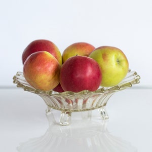 Vintage Bulgarian Glass Fruit Bowl, 70s Kitchen Collectibles