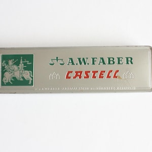 A.W.Faber Castell Tin Box with Copyng Pencils, Vintage Rare copyng pencils J.S.Staedtler, Collectible Pencils 1960&#39;s