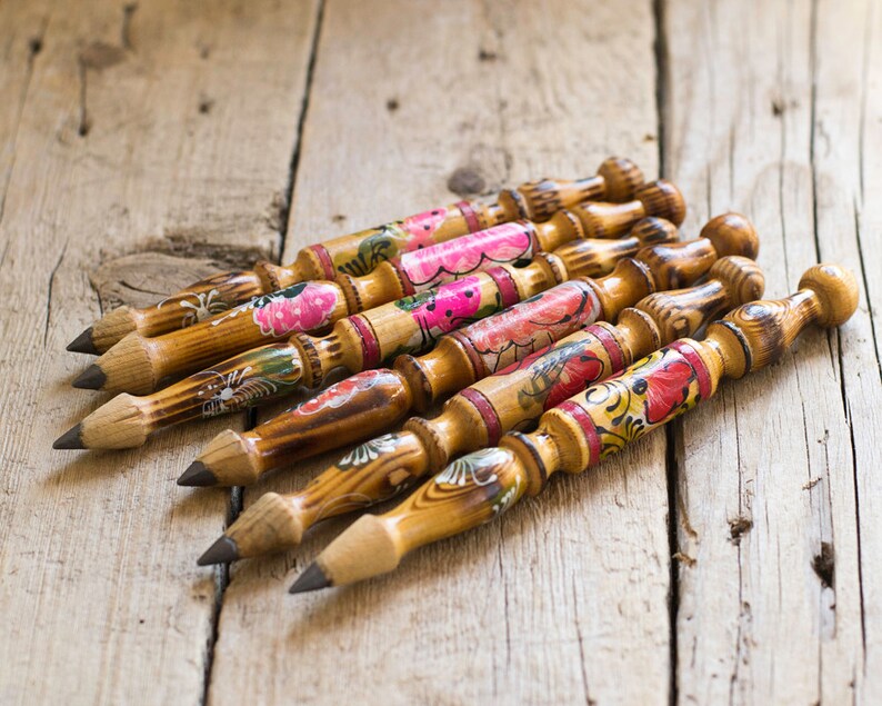 Vintage Wooden Hand Painted Pencil Souvenir Collectibles Etsy
