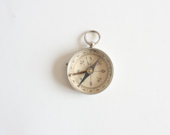 Vintage Small Compass, Old Compass with Mirror, Compass Made in France 1950's