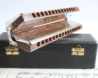 Hohner Chromatica No 264 Double Bass Harmonica, Rare with Original Box, Vintage Orchestral Mouth Organ,