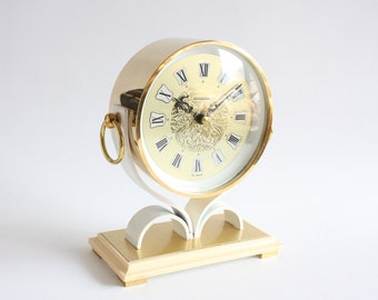 Vintage Clock Dugena, Old German Mantel Clock, Working Electro-mechanical Clock 1970's