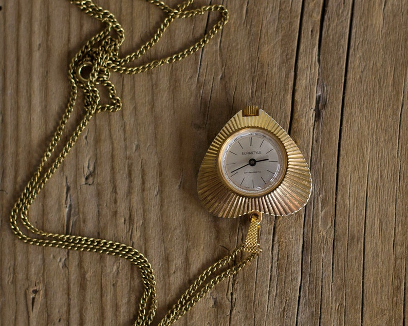 Swiss Ladies Pendant Watch EURASTYLE Vintage Necklace Swiss Etsy