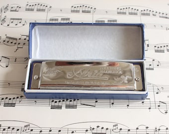 Aria Folk Blues Harmonica, Vintage Diatonic Harmonica Key of G with Original Box