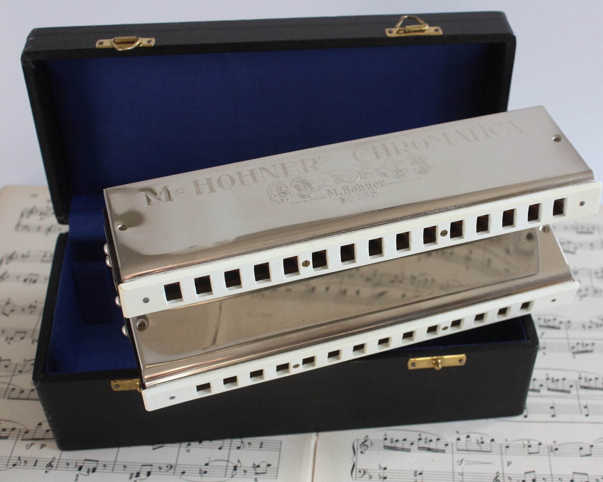 Hohner Chromatica No 265 Double Bass Harmonica, Rare with Original Box, Vintage Orchestral Mouth Organ, Hohner Chromatica No 265 Double Bass Harmonica, Rare with Original Box, Vintage Orchestral Mouth Organ,