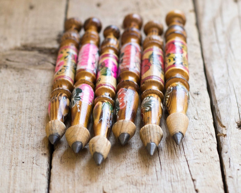 Vintage Wooden Hand Painted Pencil Souvenir Collectibles Etsy