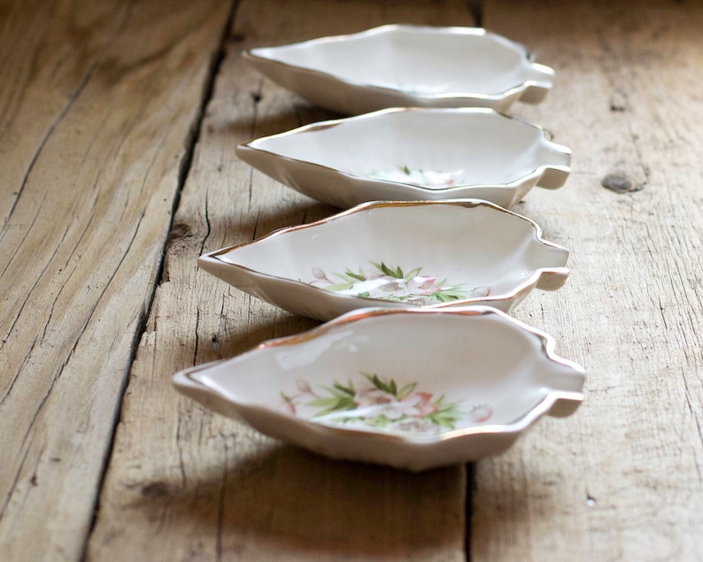 Vintage Bulgarian Porcelain Condiment Plates a Set of 4 Sauce Etsy