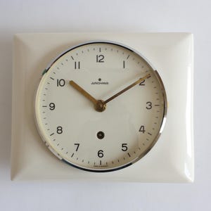 Junghans Kitchen Wall Clock - Vintage 8 Day German Ceramic Clock - Rare Old Mechanical Clock - Working Condition