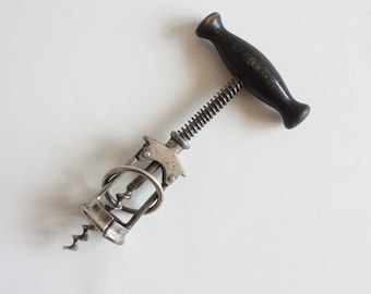 Vintage Spring Assist Split Frame Corkscrew, Old Corkscrew, Tableware, Dinnerare, Gift for Wine Lovers